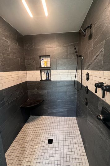 tiled shower