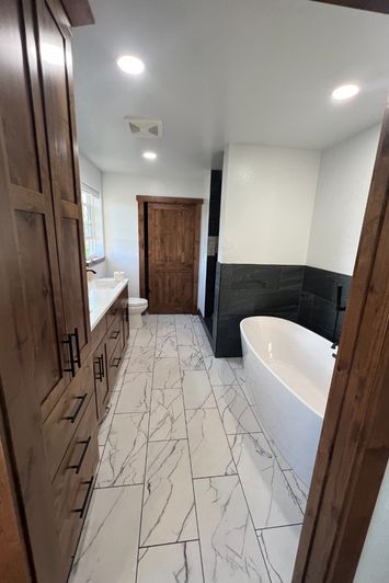 tiled shower