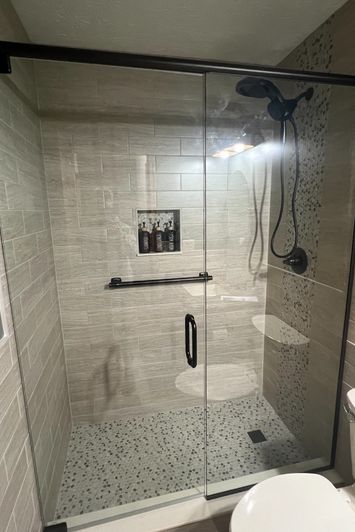 tiled shower