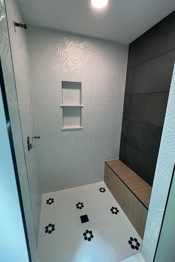 tiled shower