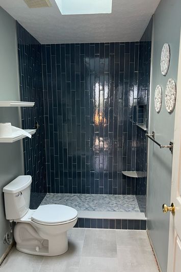 tiled shower