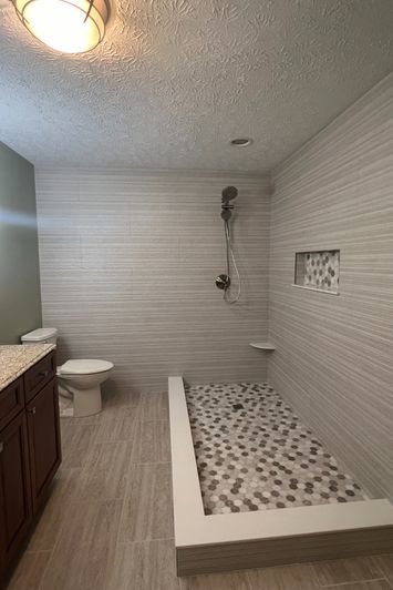 tiled shower