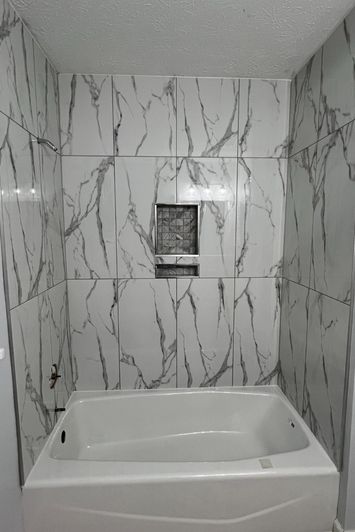 tiled shower