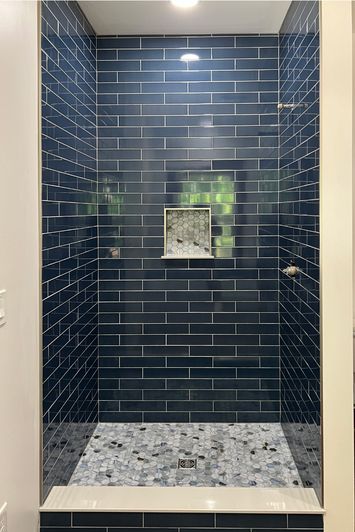 tiled shower