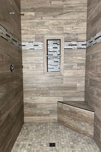 tiled shower
