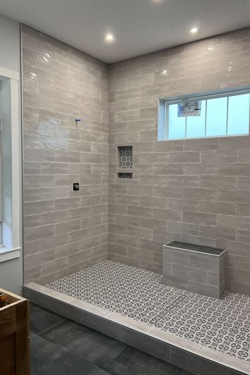 tiled shower