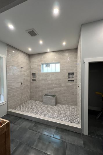 tiled shower