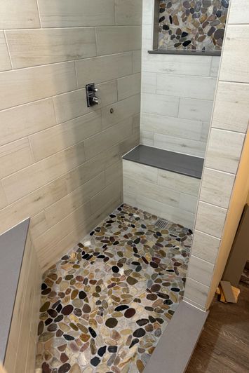 tiled shower