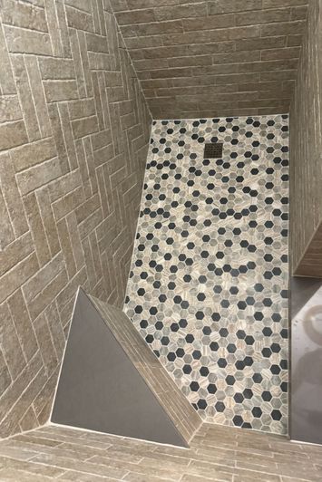 tiled shower