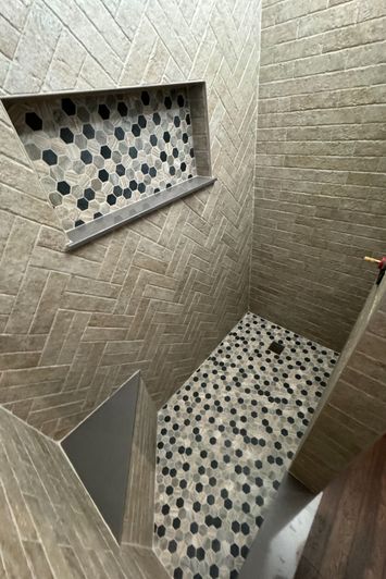 tiled shower